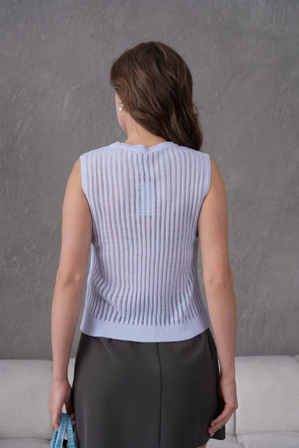 Kadın Bisiklet Yaka Yumuşak Dokulu Ajurlu Triko Sweater 10703