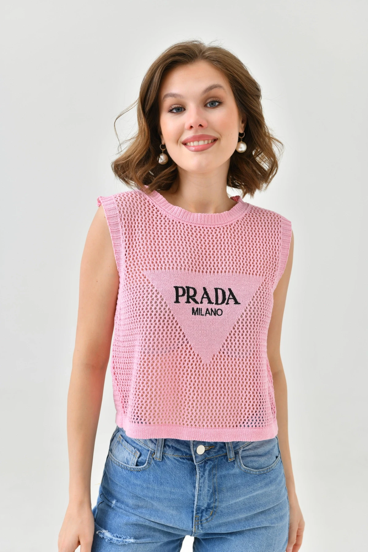 Kadın Bisiklet Yaka Crop Mevsimlik Triko Bluz 8286Sw