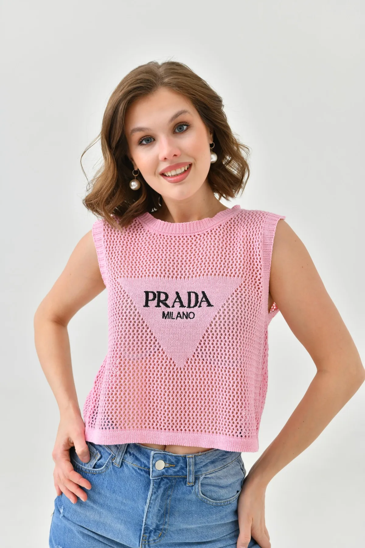 Kadın Bisiklet Yaka Crop Mevsimlik Triko Bluz 8286Sw