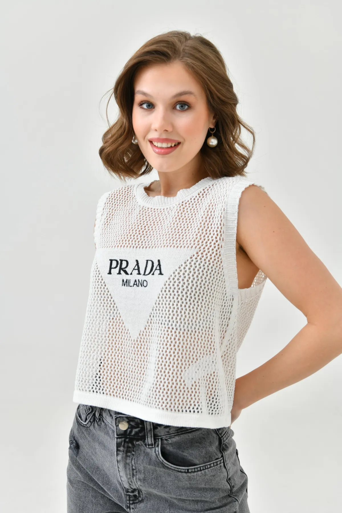 Kadın Bisiklet Yaka Crop Mevsimlik Triko Bluz 8286Sw