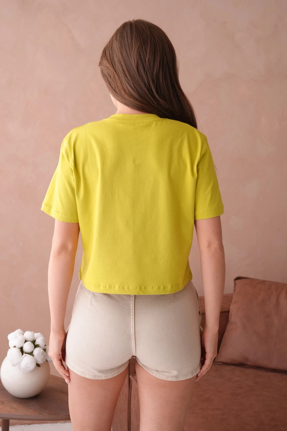 Fıstık Yeşili Kısa Kol Basic T-Shirt