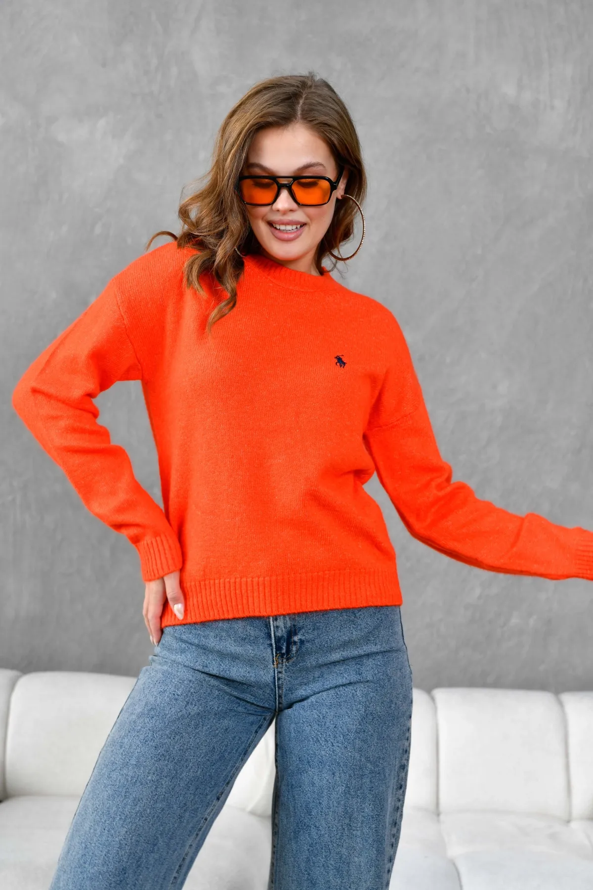 Kadı Bisiklet Yaka Yumuşak Dokulu Triko Kazak