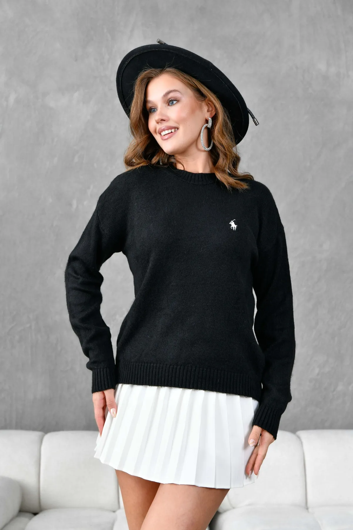 Kadı Bisiklet Yaka Yumuşak Dokulu Triko Kazak