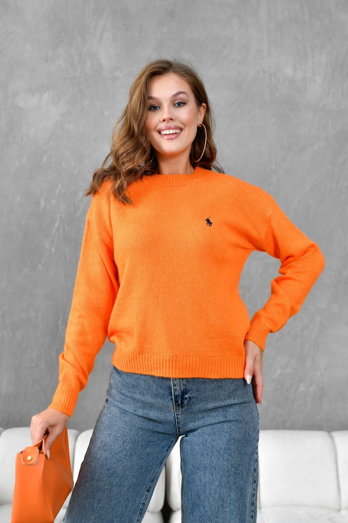 Kadı Bisiklet Yaka Yumuşak Dokulu Triko Kazak