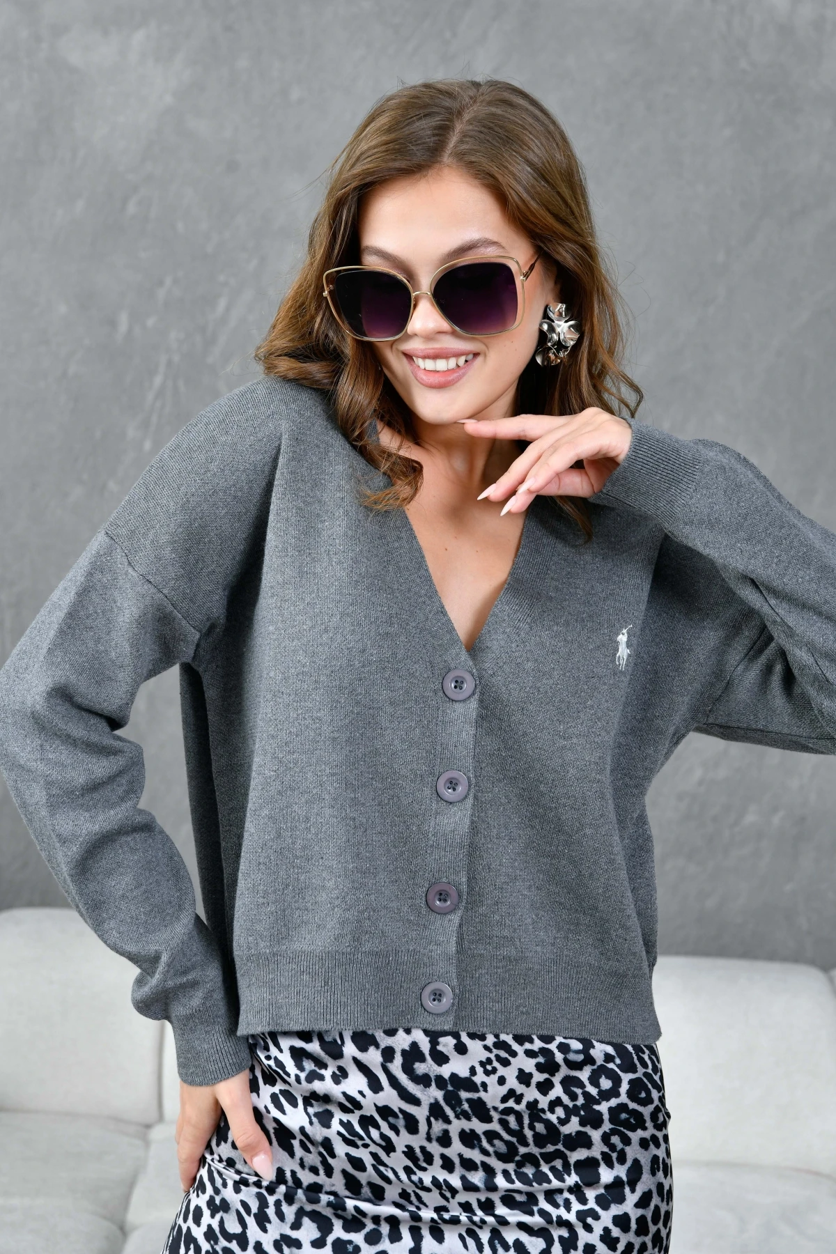 Kadın %100 Cotton Yumuşak Dokulu Triko Kazak 10317