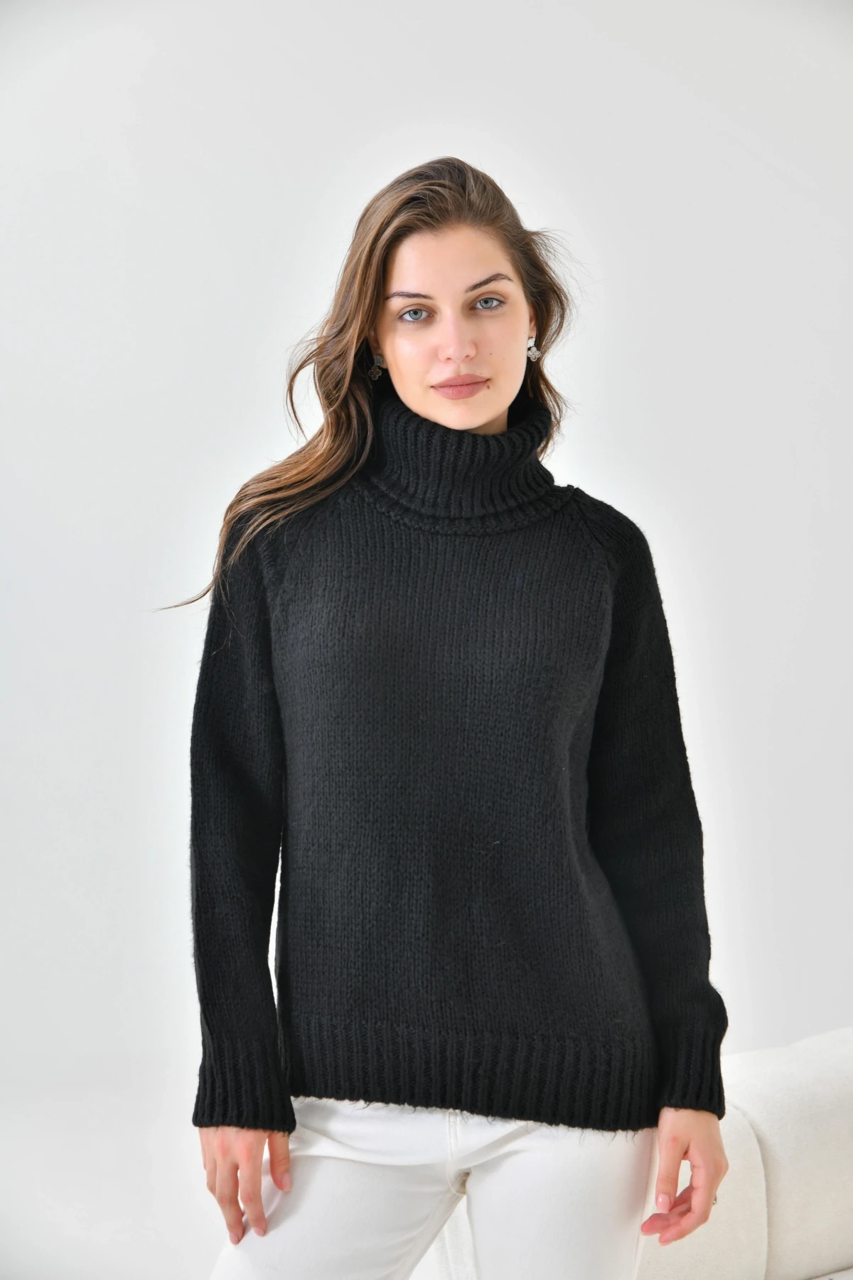 Kadın Balıkçı Yaka Kaşkorse Triko Kazak 223006