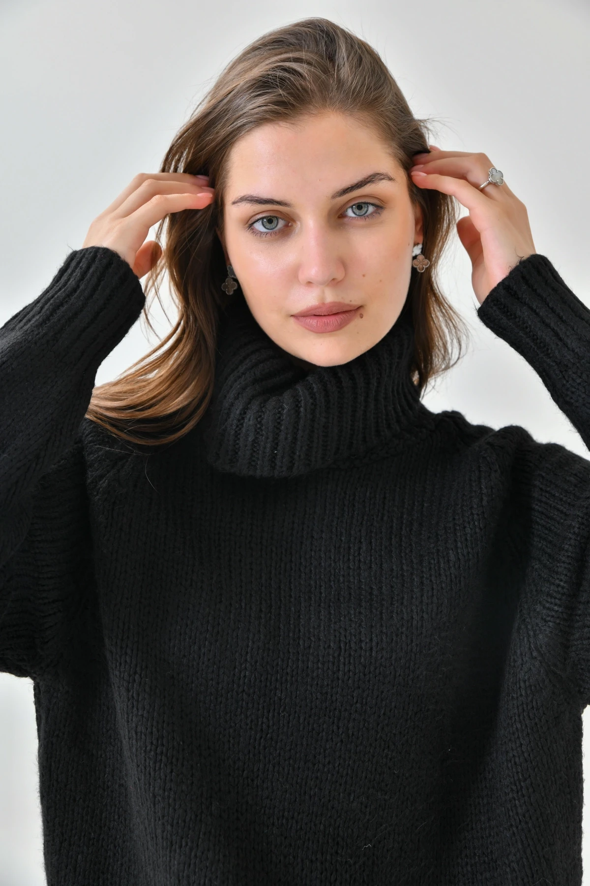 Kadın Balıkçı Yaka Kaşkorse Triko Kazak 223006