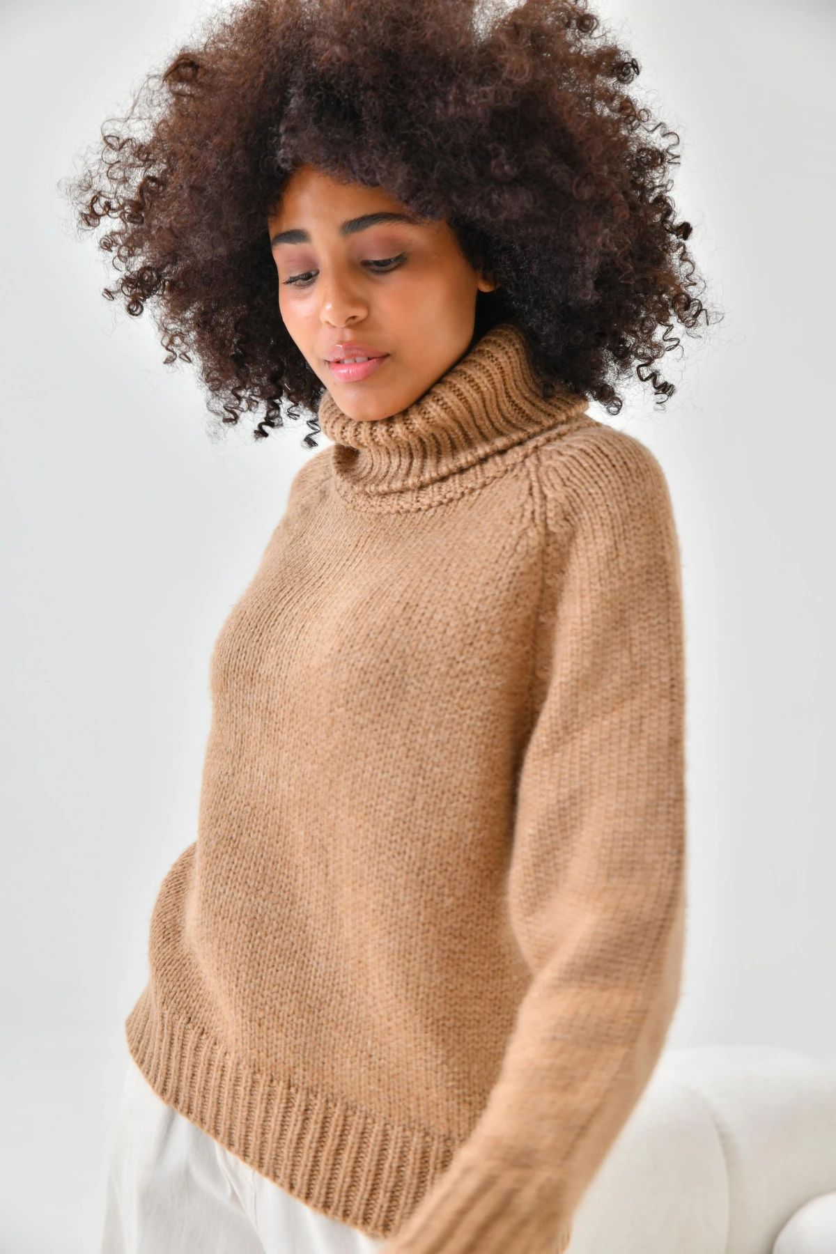 Kadın Balıkçı Yaka Kaşkorse Triko Kazak 223006