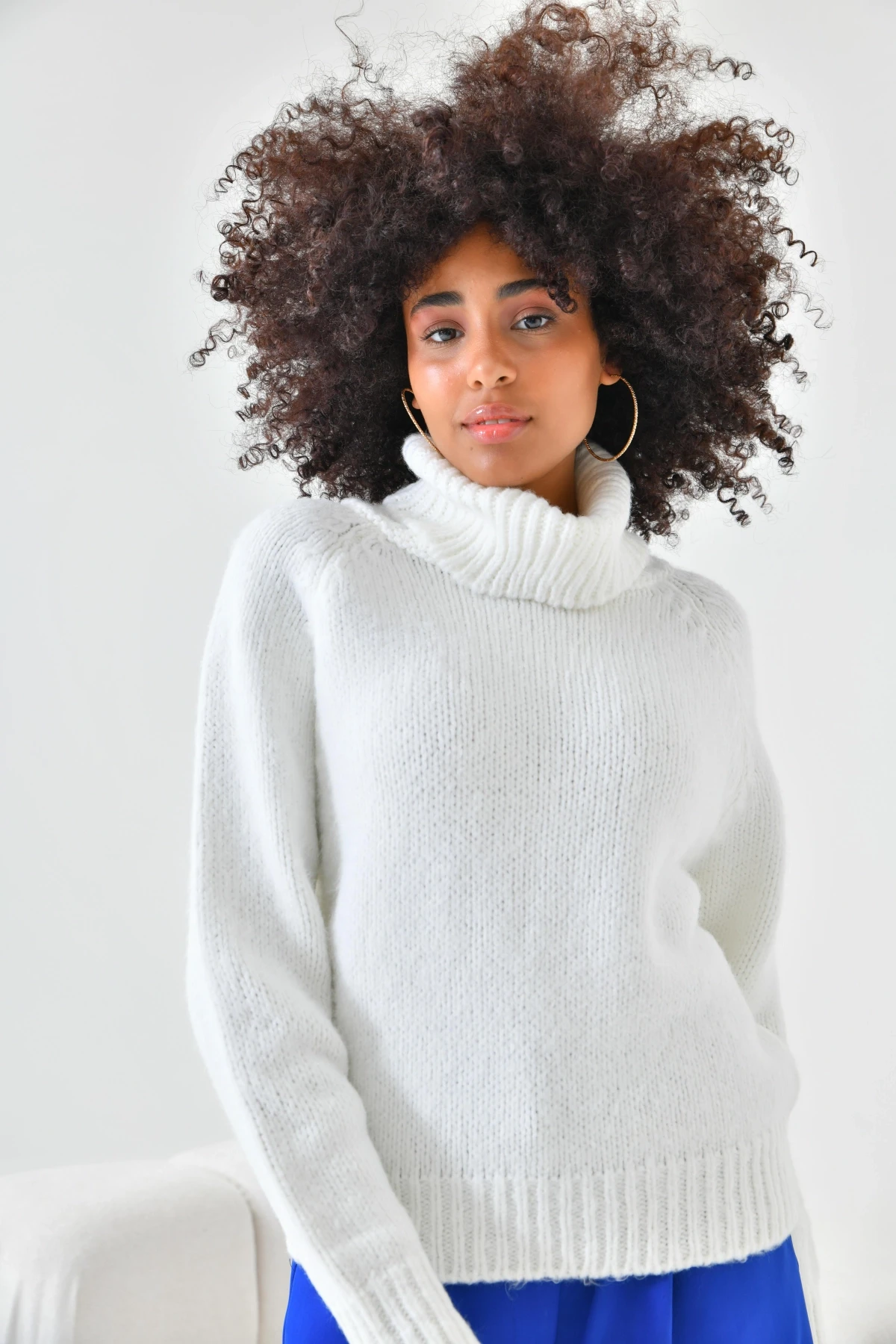 Kadın Balıkçı Yaka Kaşkorse Triko Kazak 223006