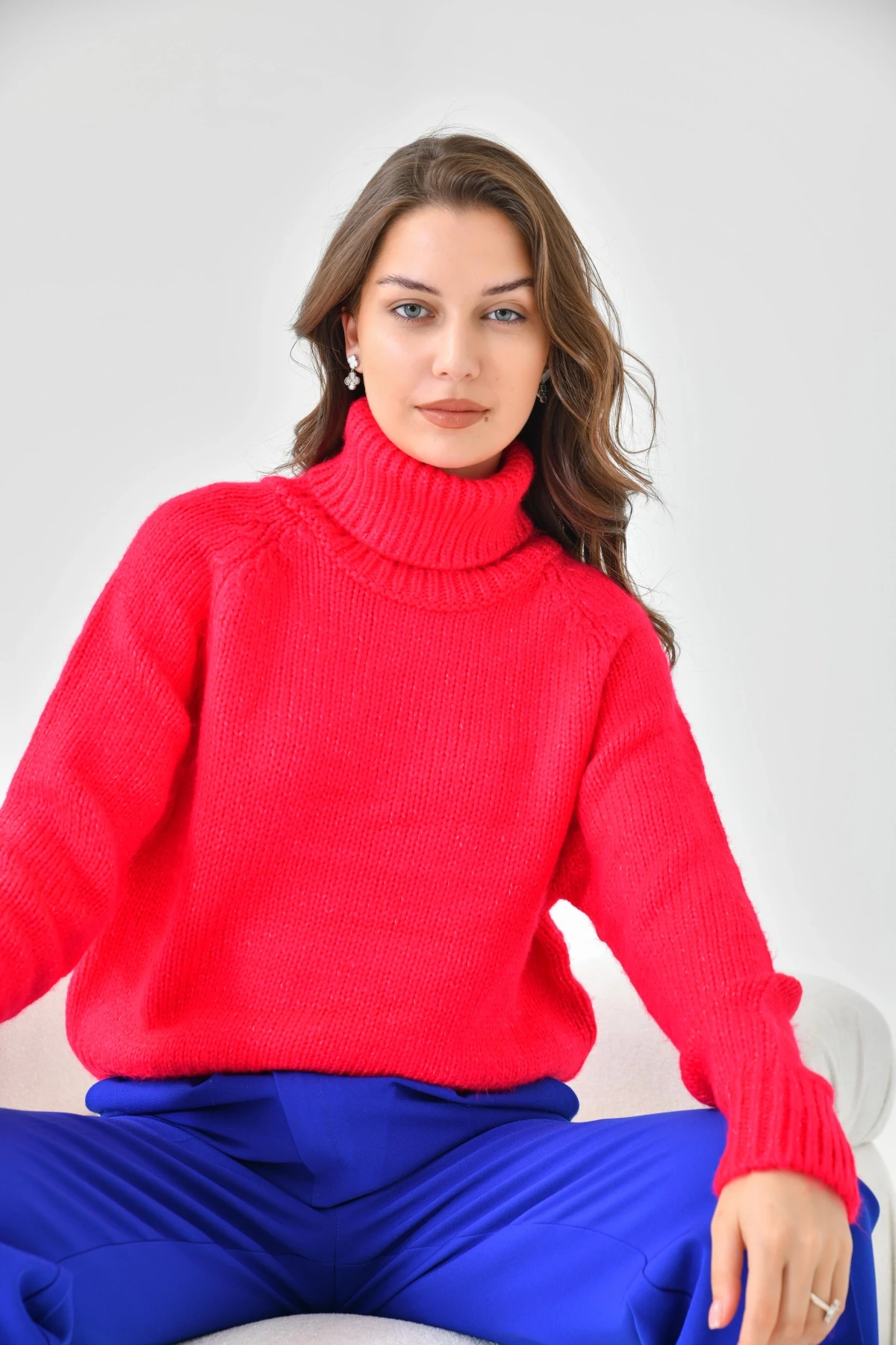 Kadın Balıkçı Yaka Kaşkorse Triko Kazak 223006