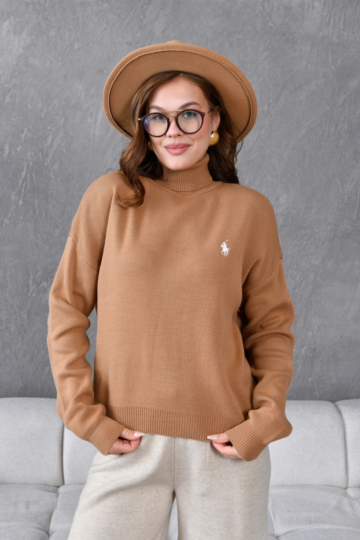 Kadın Balıkçı Yaka Yumuşak Dokulu Triko Kazak 10991