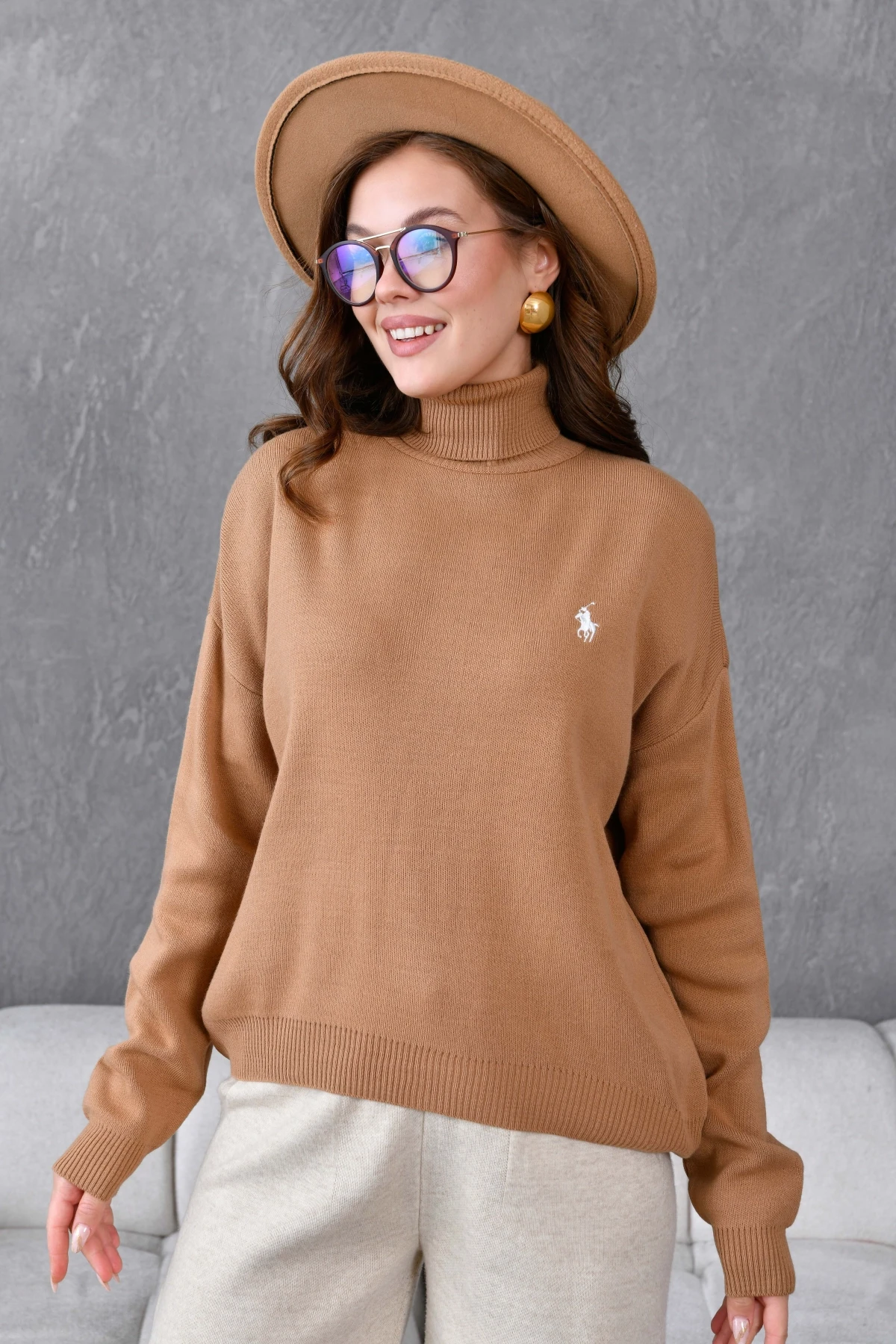 Kadın Balıkçı Yaka Yumuşak Dokulu Triko Kazak 10991