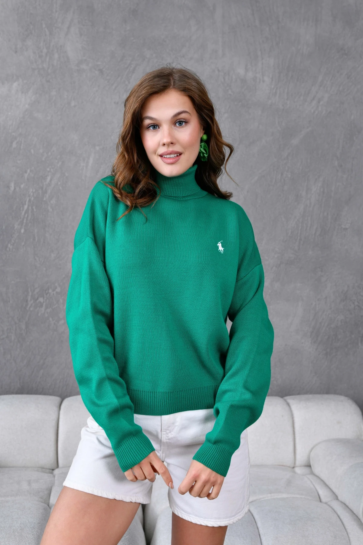 Kadın Balıkçı Yaka Yumuşak Dokulu Triko Kazak 10991