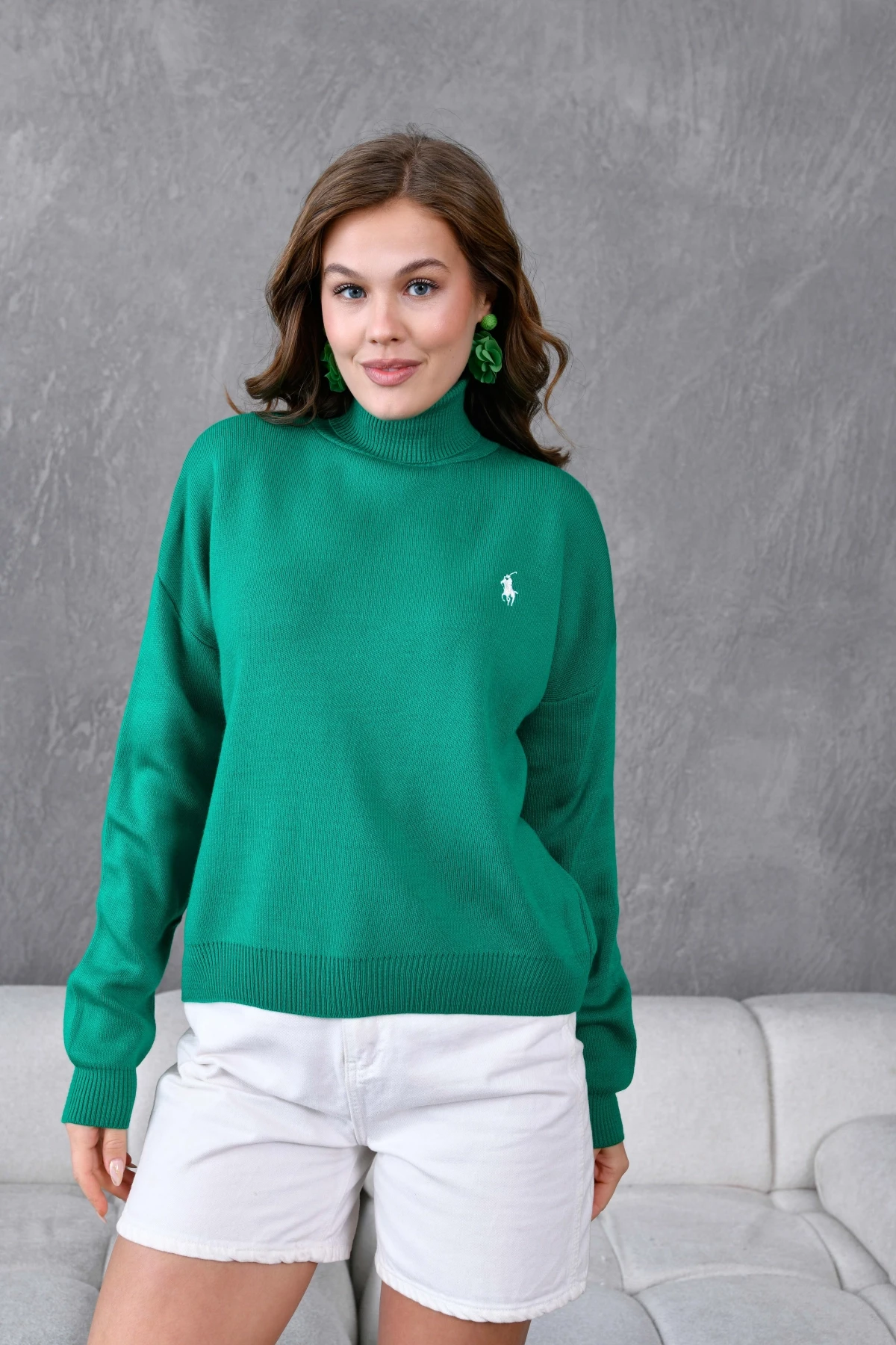 Kadın Balıkçı Yaka Yumuşak Dokulu Triko Kazak 10991