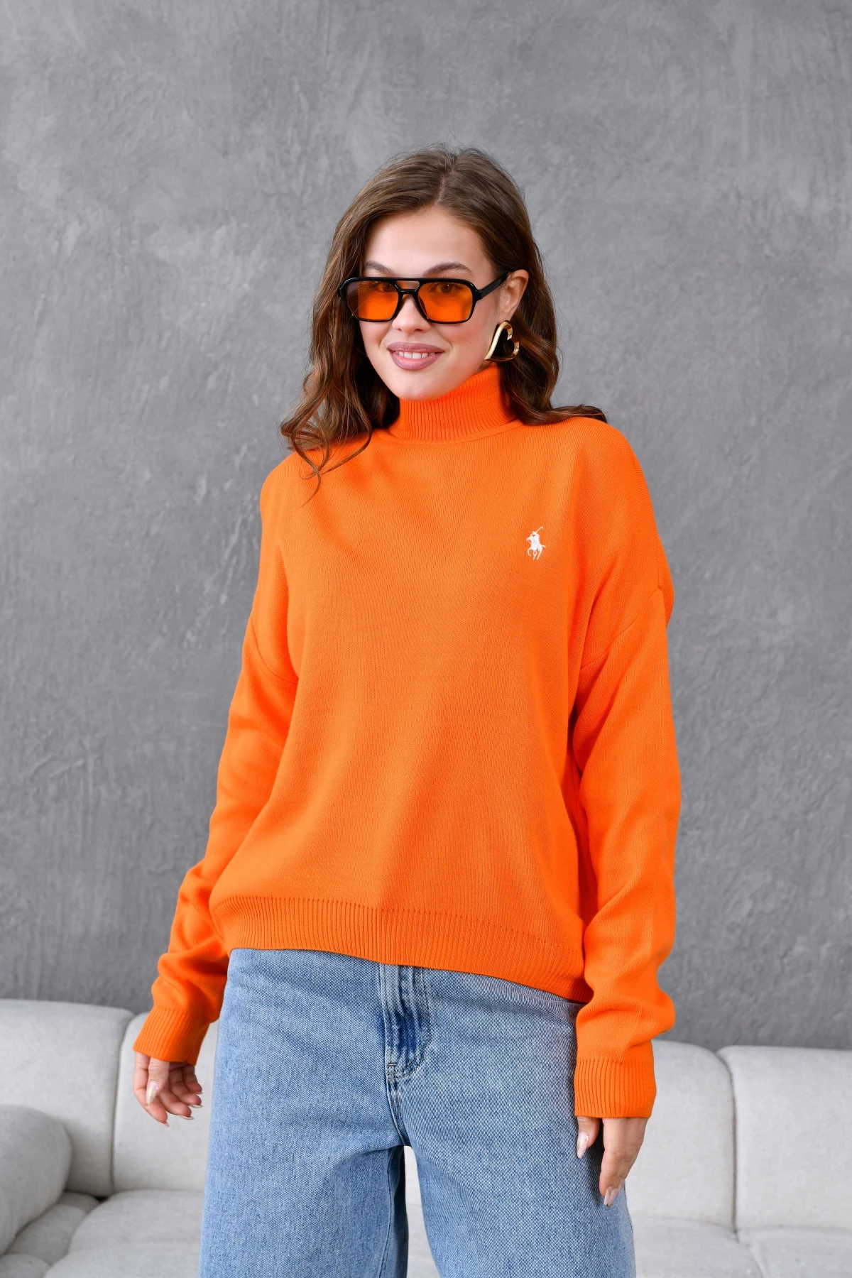 Kadın Balıkçı Yaka Yumuşak Dokulu Triko Kazak 10991