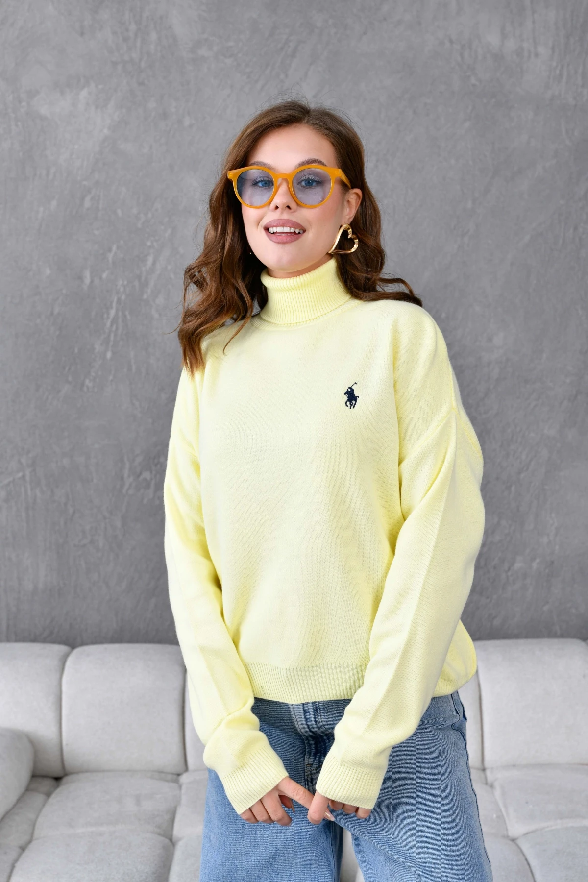 Kadın Balıkçı Yaka Yumuşak Dokulu Triko Kazak 10991