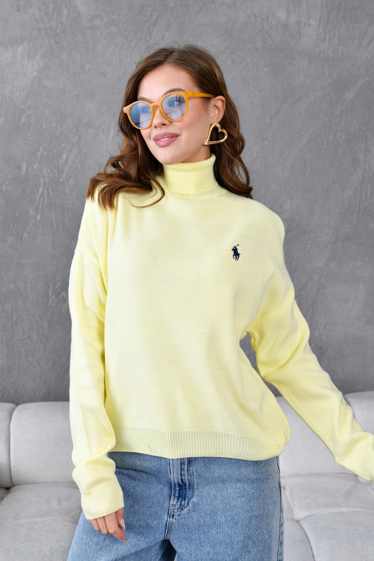 Kadın Balıkçı Yaka Yumuşak Dokulu Triko Kazak 10991