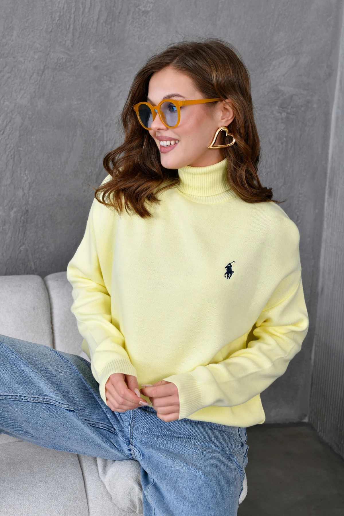 Kadın Balıkçı Yaka Yumuşak Dokulu Triko Kazak 10991