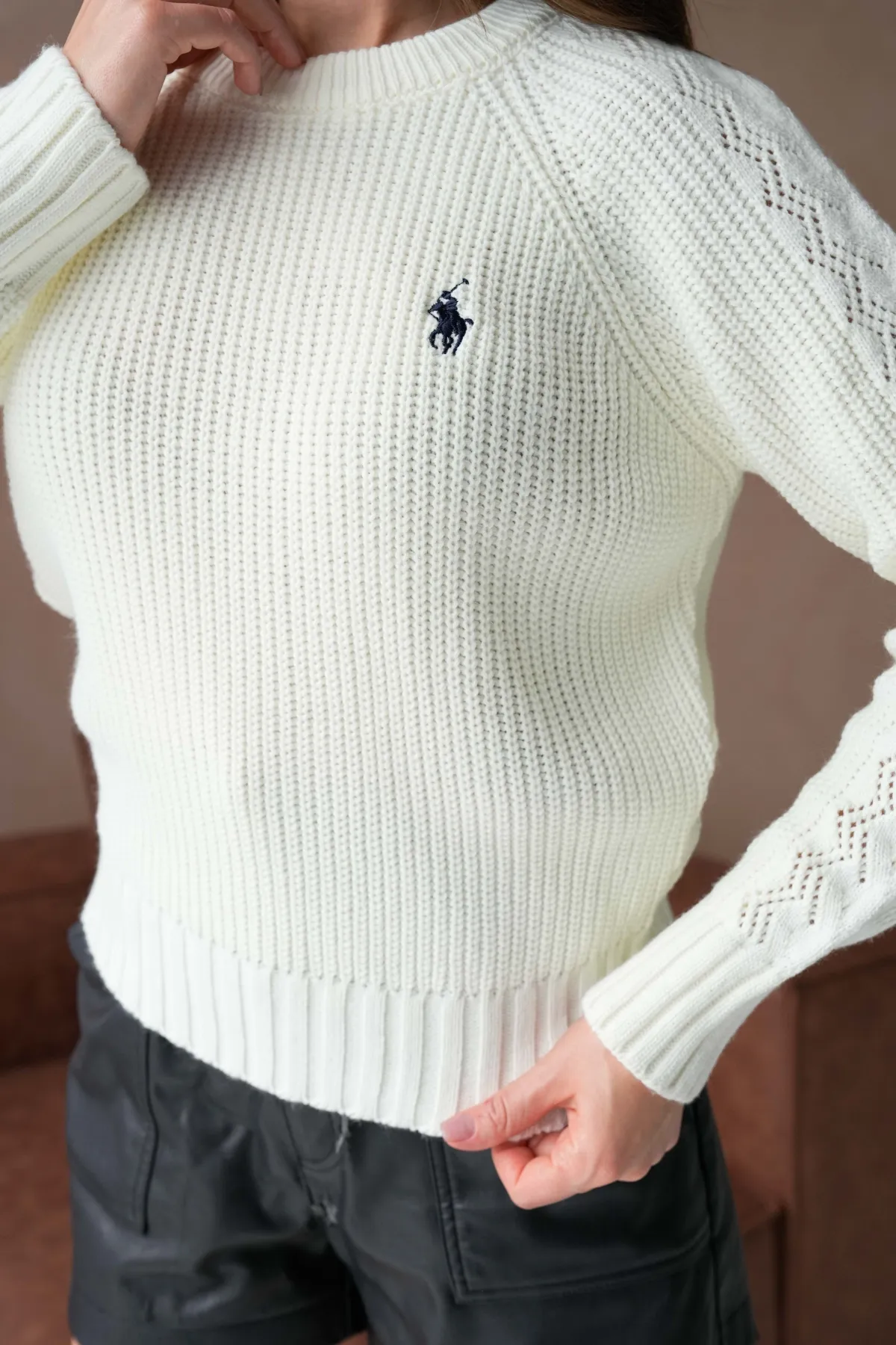 Kadın Bisiklet Yaka Ajurlu Selanik Örgü Triko Kazak 8443Sw