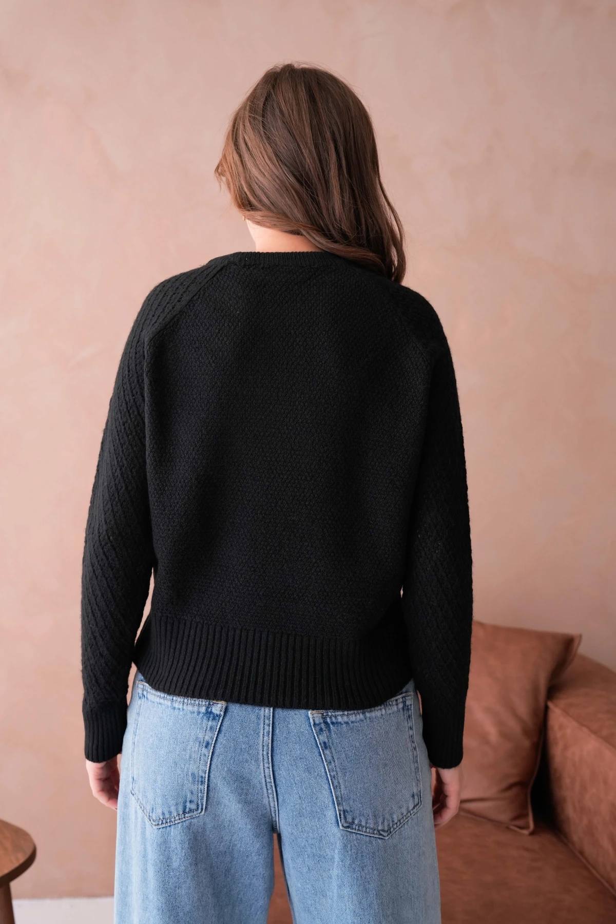 Kadın Bisiklet Yaka Ajurlu Yumuşak Dokulu Triko Kazak 8420Sw