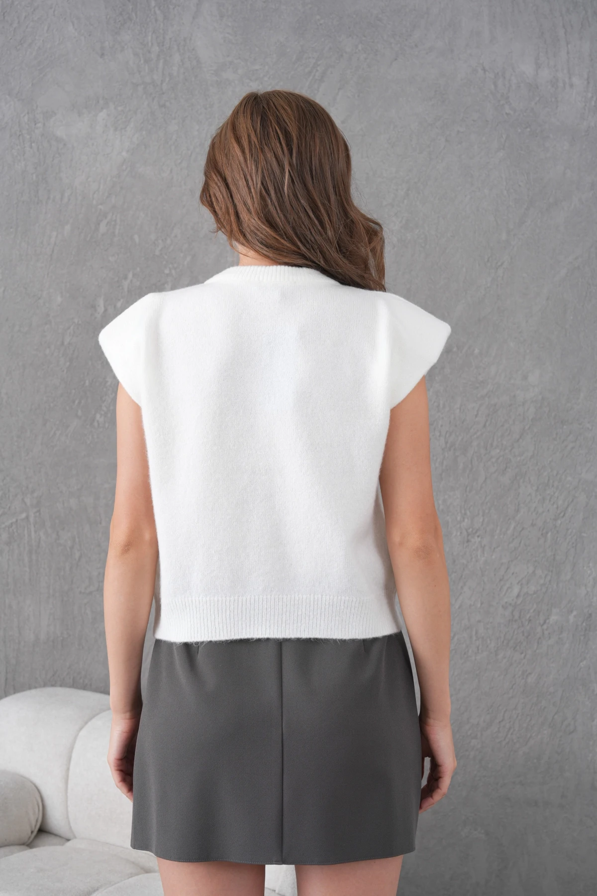 Kadın Bisiklet Yaka Düğme Detay Örgü Desenli Triko Ceket 8602Sw