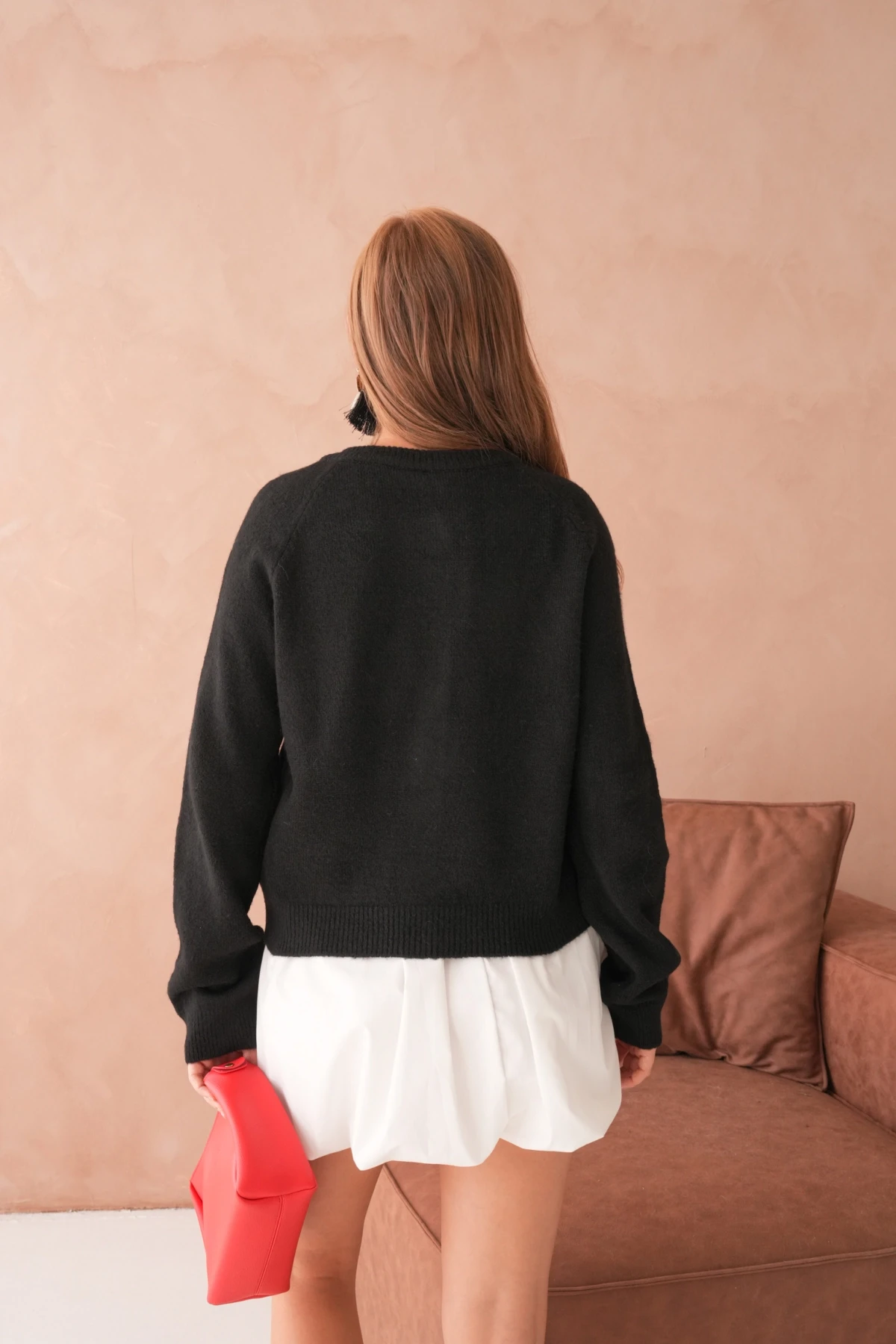 Kadın Bisiklet Yaka Kalp Düğme Detay Yumuşak Dokulu Triko Ceket 8569Sw