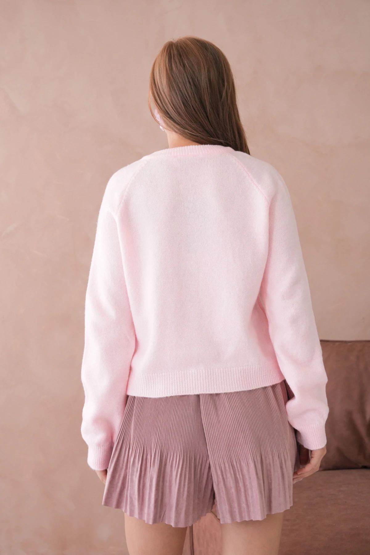 Kadın Bisiklet Yaka Kalp Düğme Detay Yumuşak Dokulu Triko Ceket 8569Sw