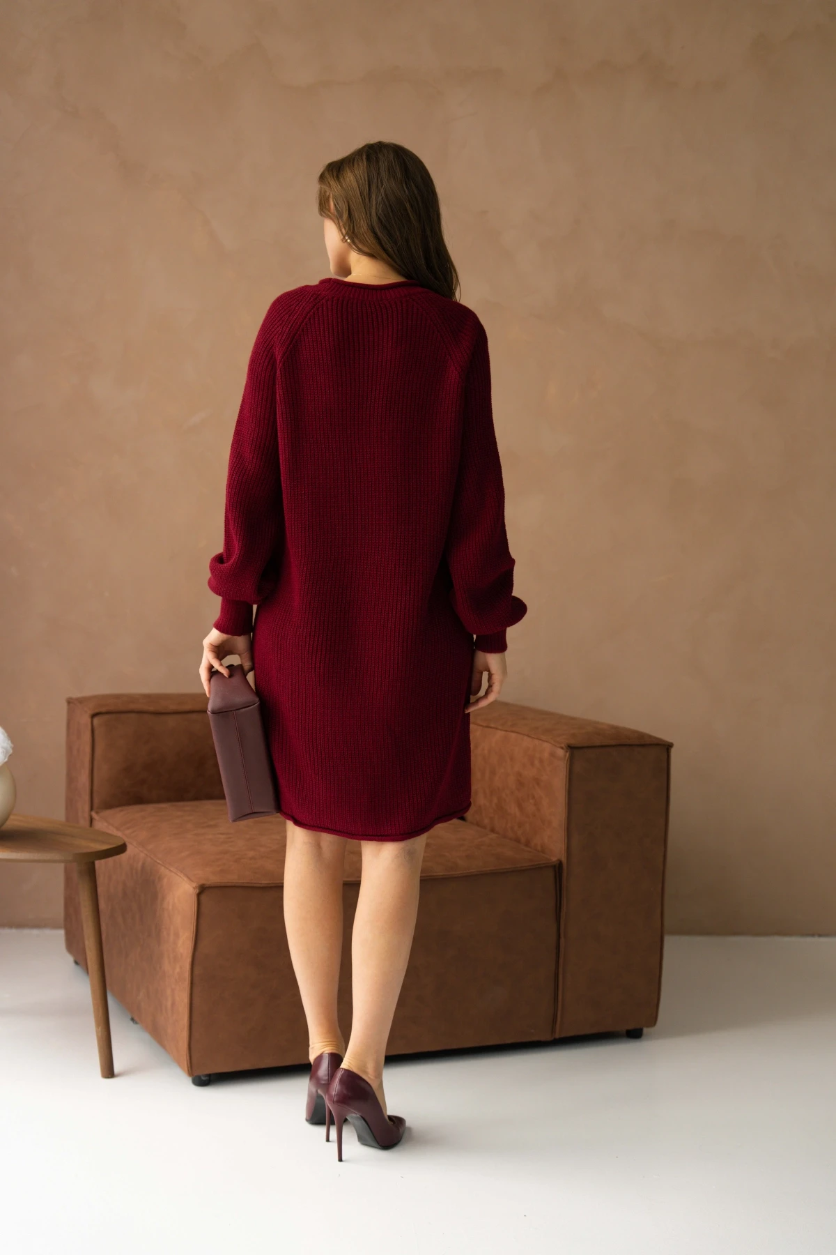 Kadın Bisiklet Yaka Örgü Detay Midi Boy Triko Tunik 8031Sw