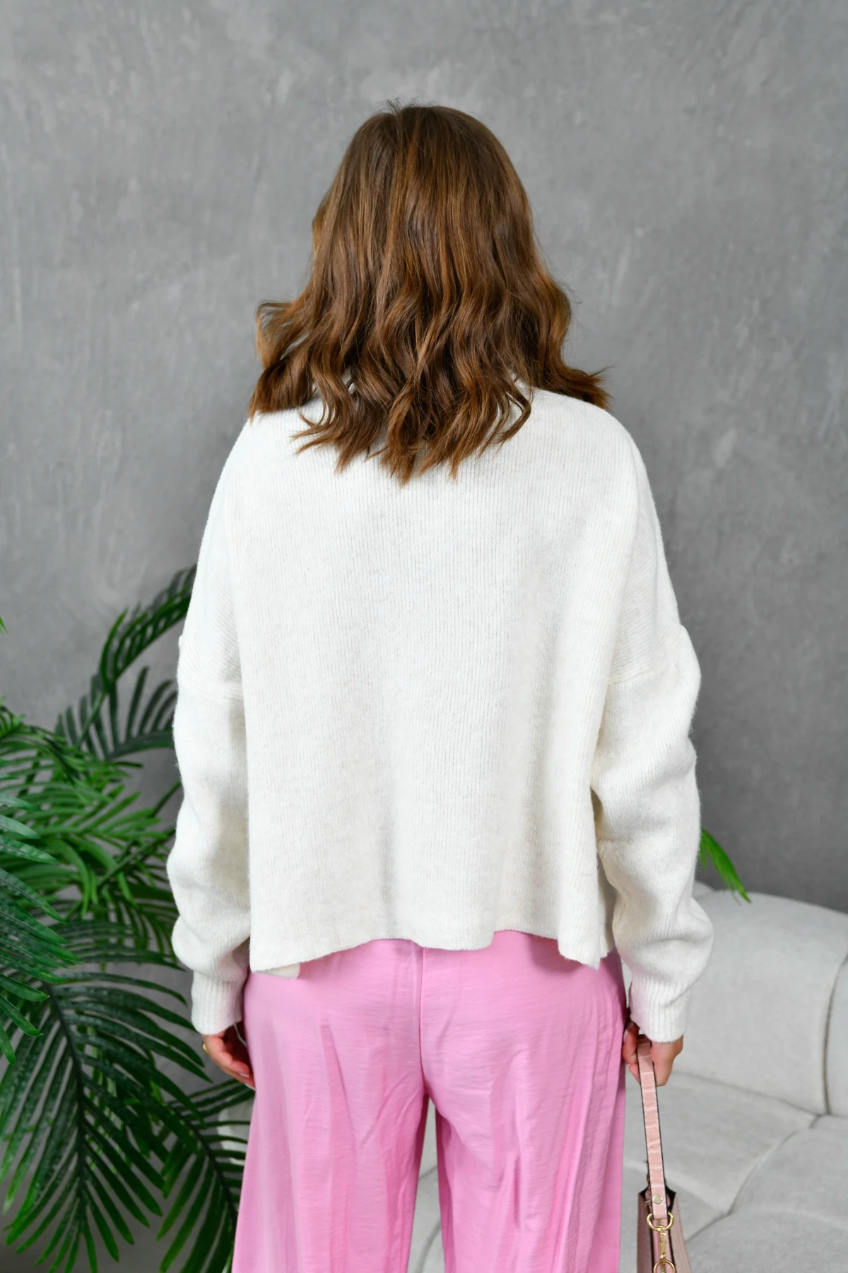 Kadın Bisiklet Yaka Oversize Triko Kazak 227045Sw