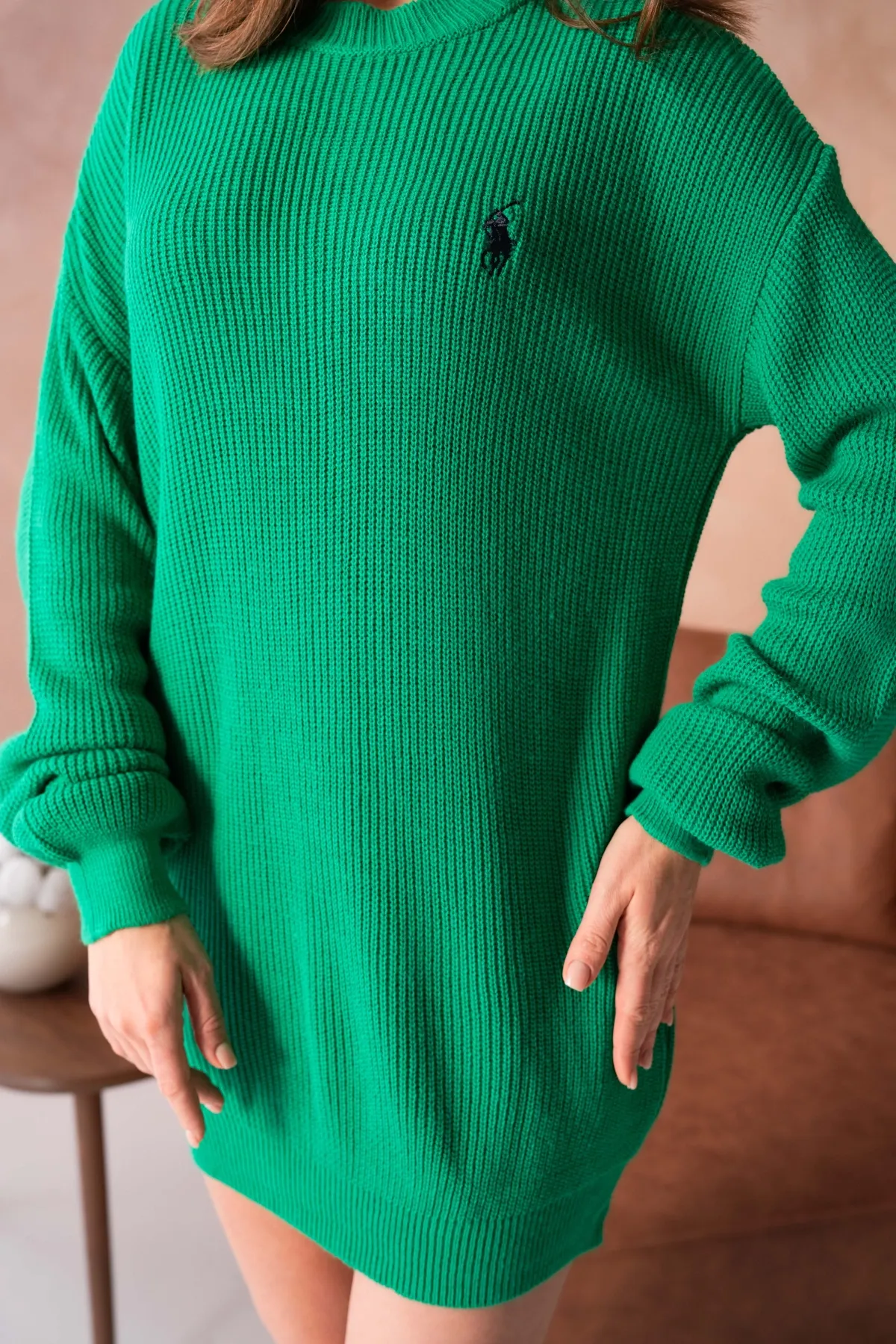 Kadın Bisiklet Yaka Selanik Örgü Nakışlı Triko Tunik 8492