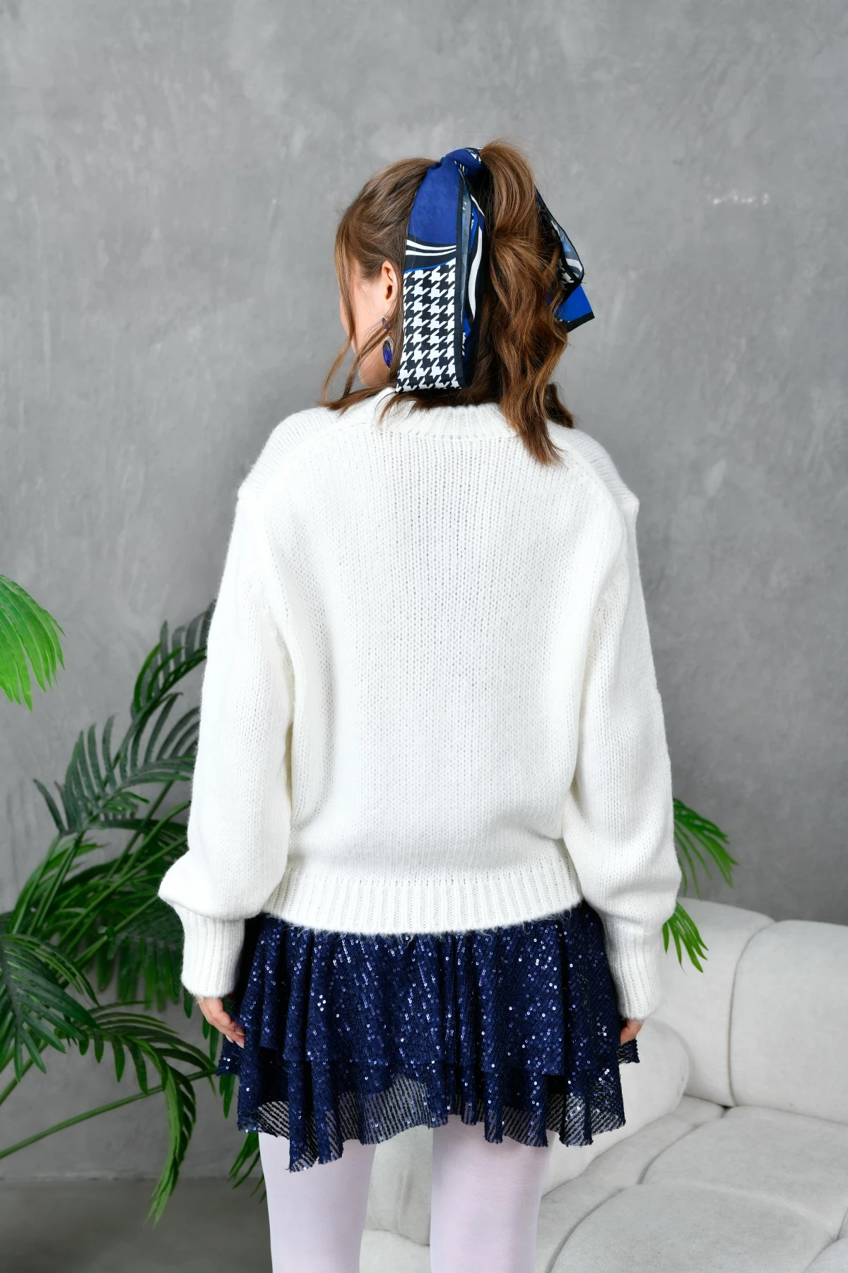 Kadın Bisiklet Yaka Selanik  Örgü Yumuşak Dokulu Triko Kazak 3014