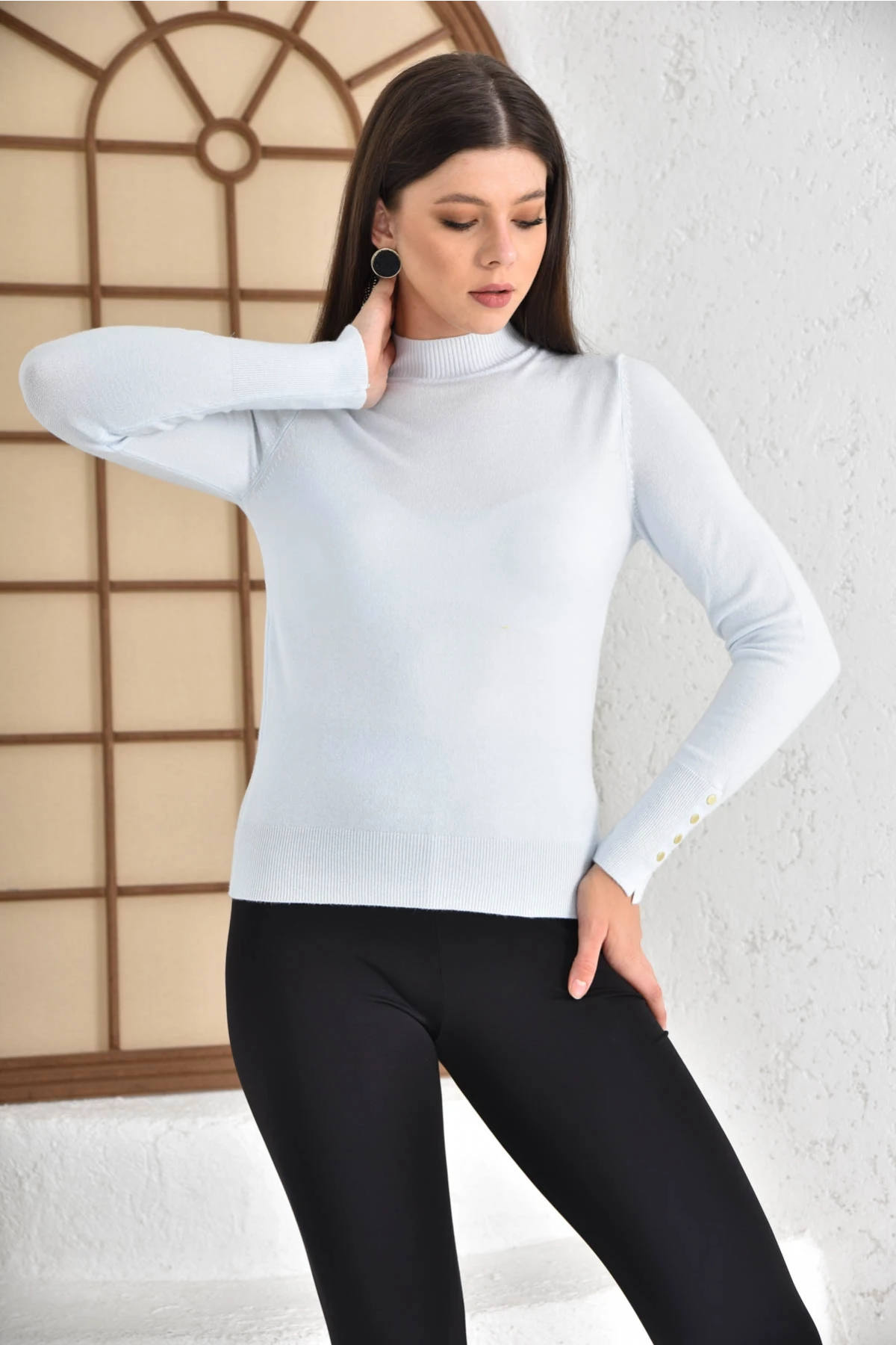 Kadın Dik Yaka Premium İplik Basic Trikokazak 214154.Crs