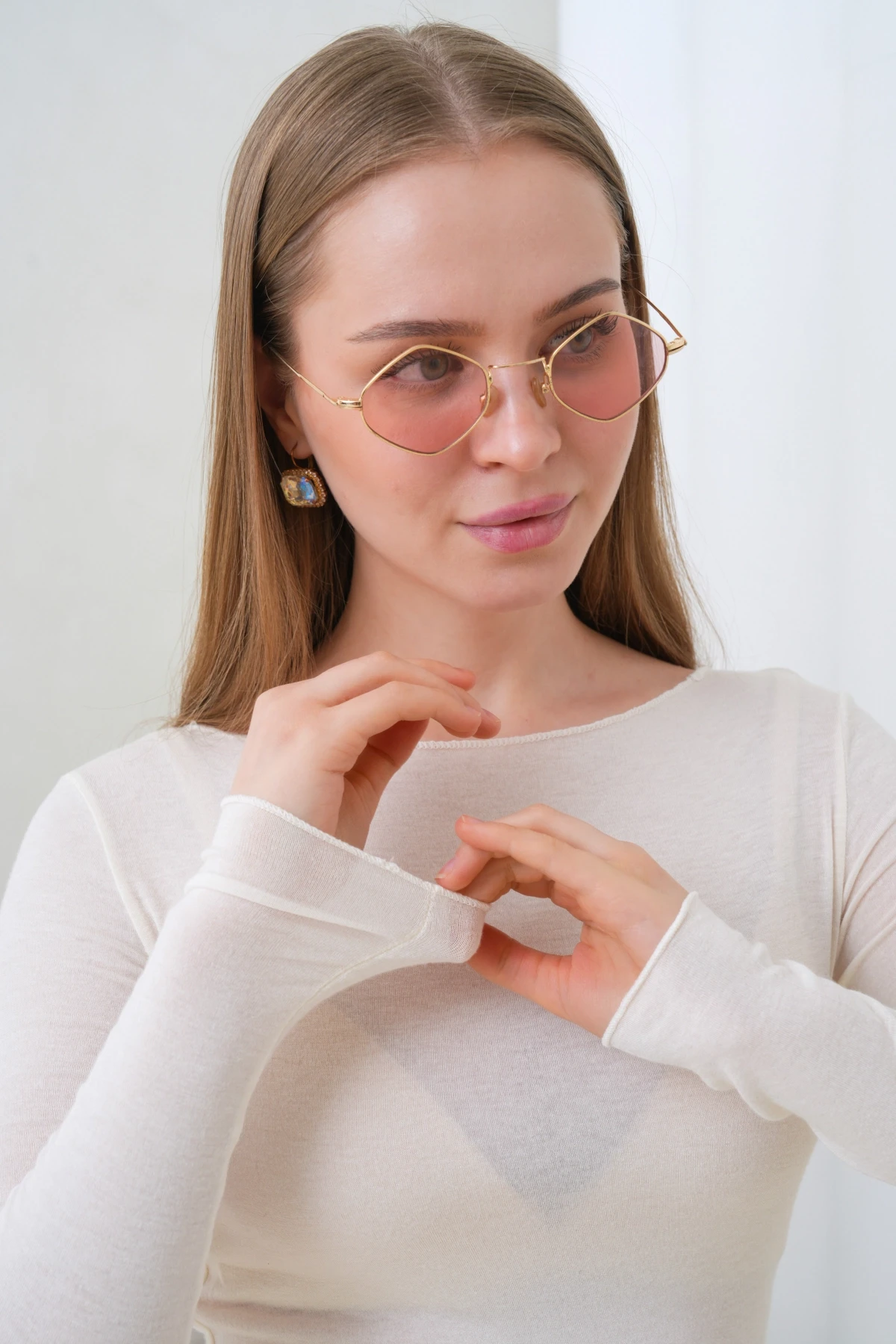 Kadın Geniş Yaka Uzun Kol Lycralı Penye Bluz 13000