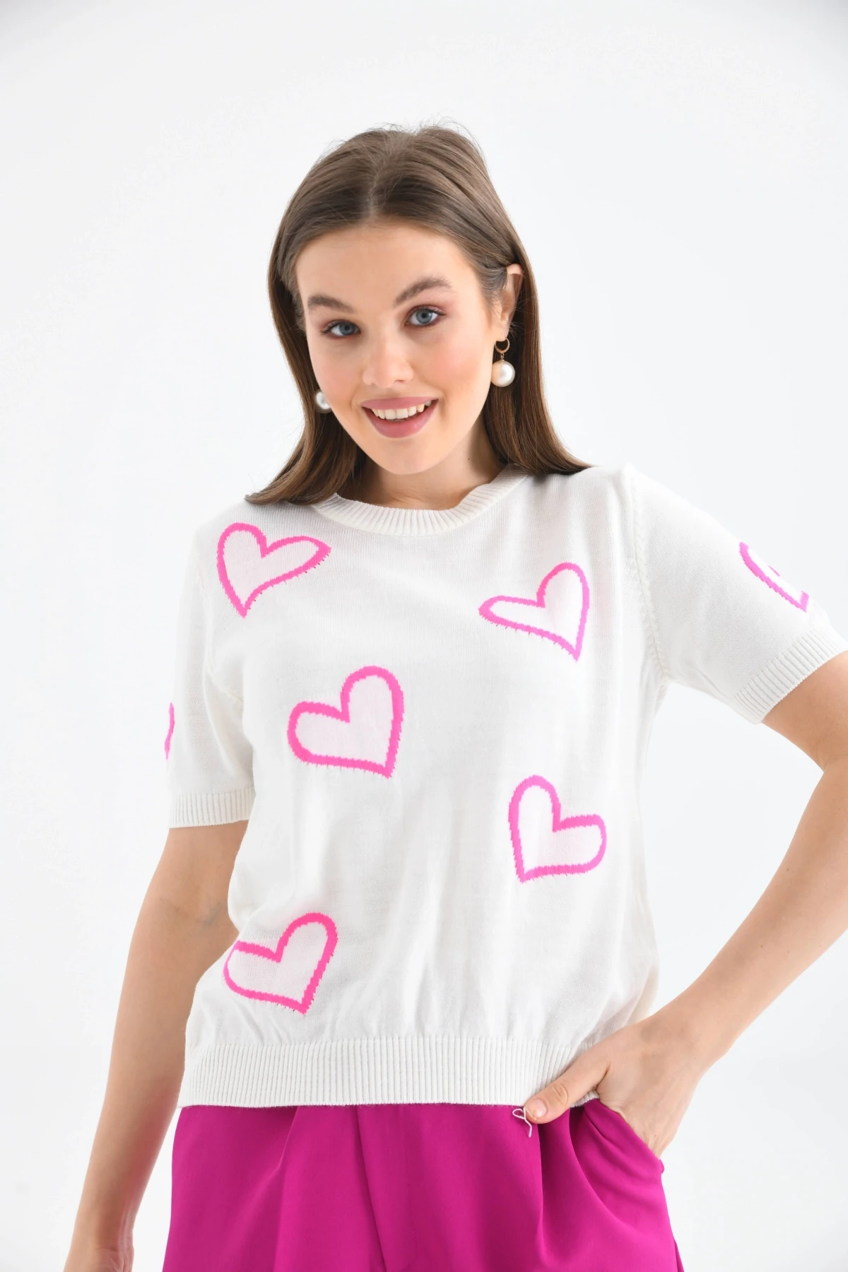 Kalpli Kısa Kol Kazak