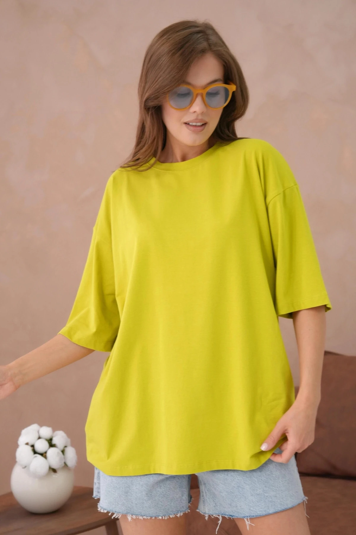 Oversize Kısa Kol Basic T-Shirt