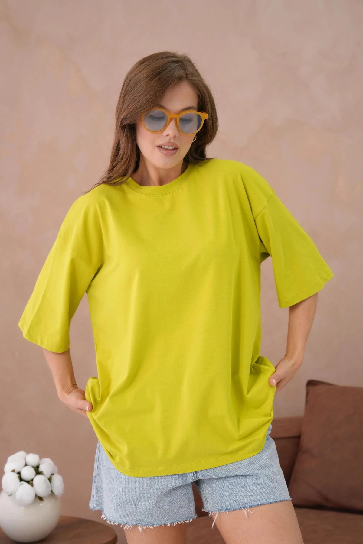 Oversize Kısa Kol Basic T-Shirt