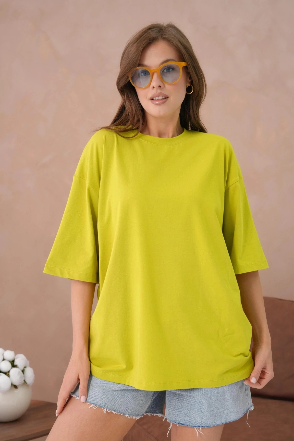 Oversize Kısa Kol Basic T-Shirt