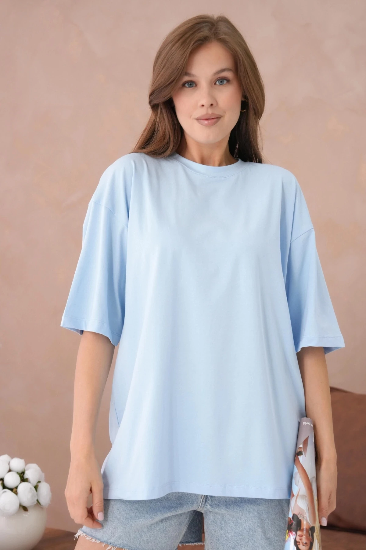 Oversize Kısa Kol Basic T-Shirt