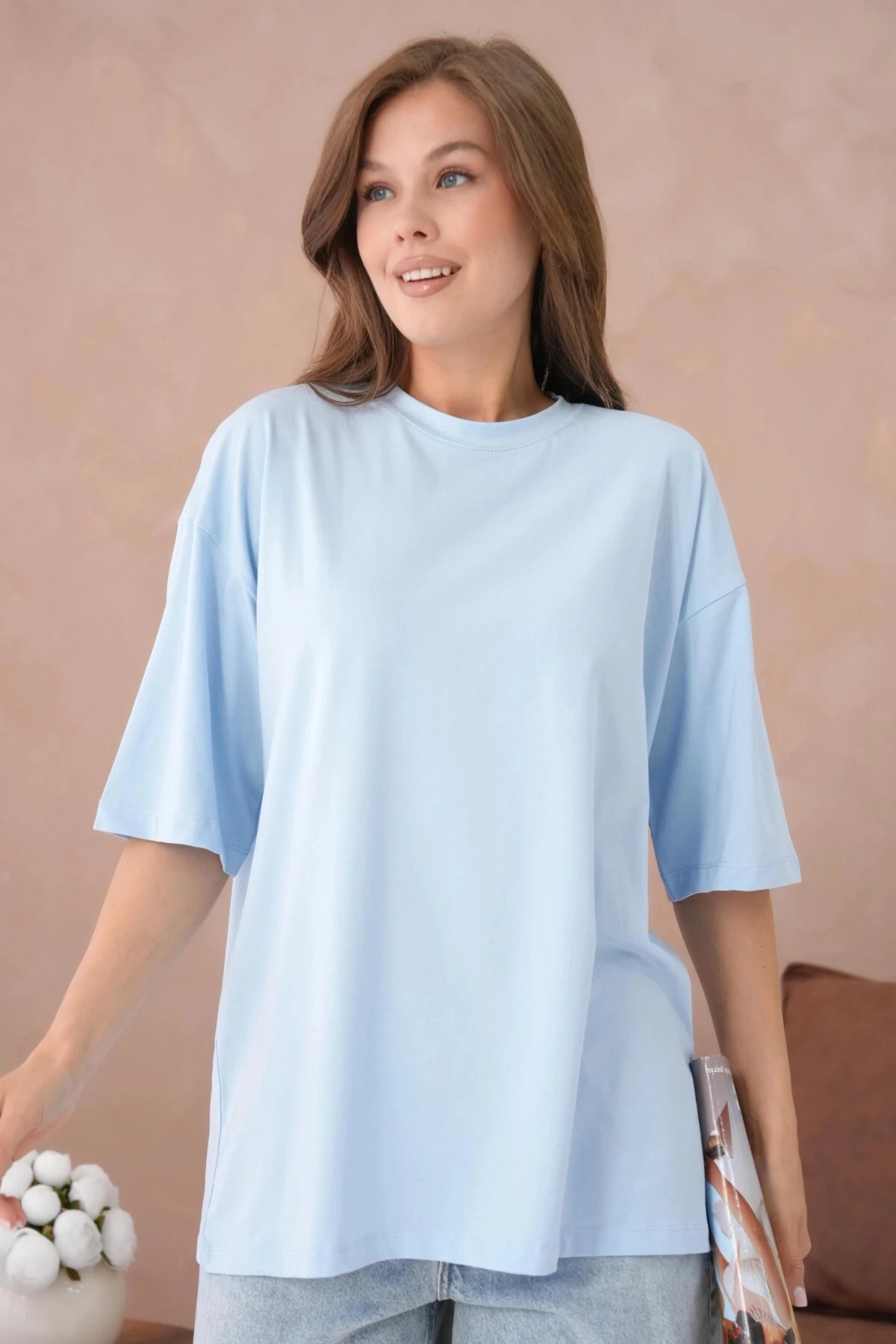 Oversize Kısa Kol Basic T-Shirt