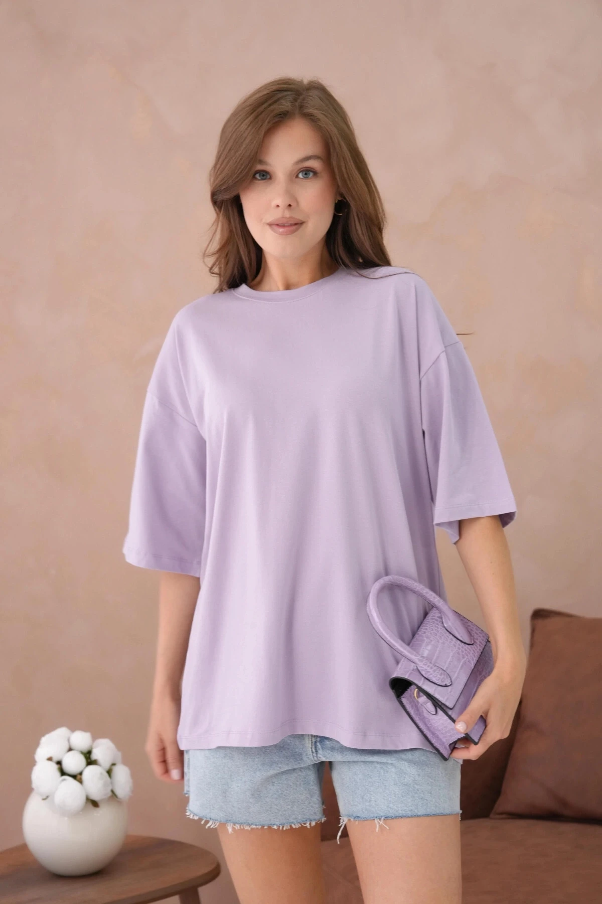 Oversize Kısa Kol Basic T-Shirt