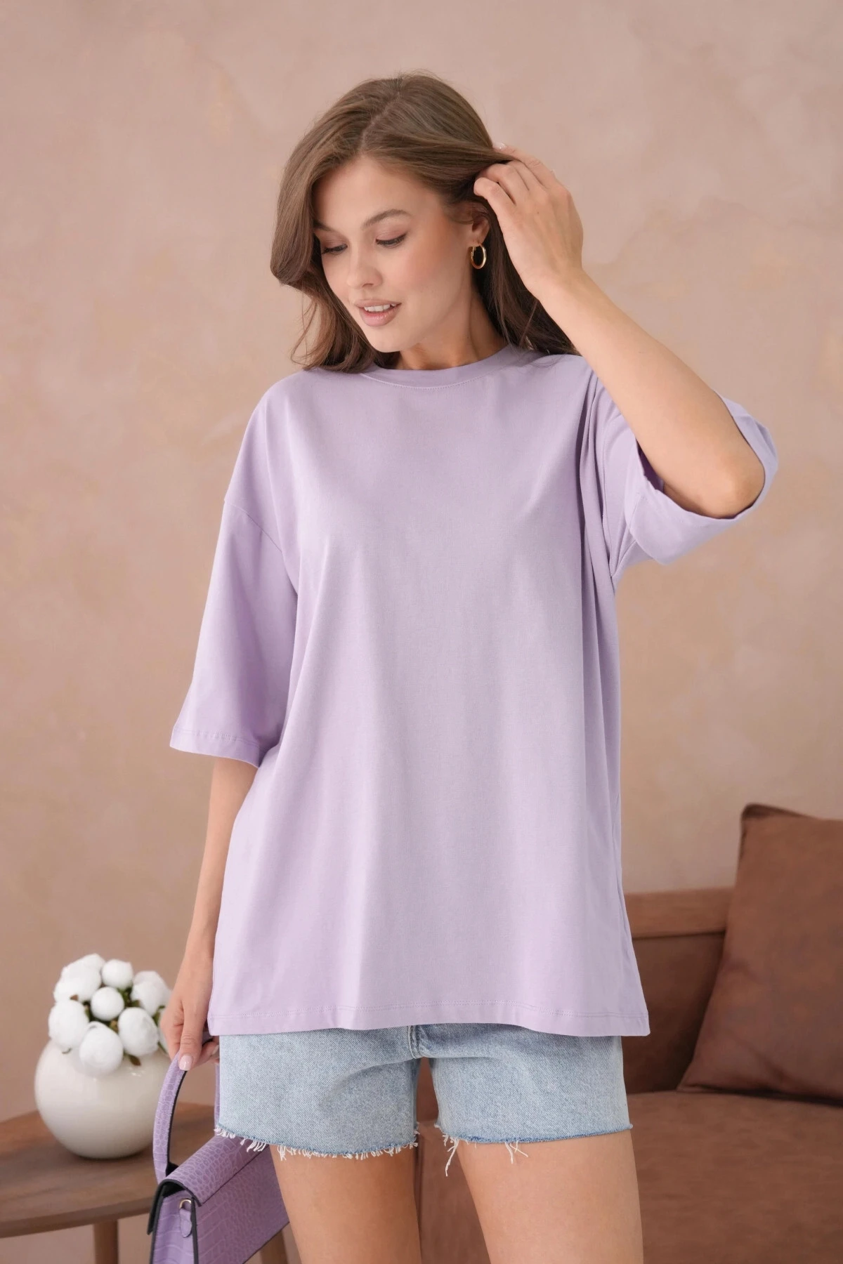 Oversize Kısa Kol Basic T-Shirt