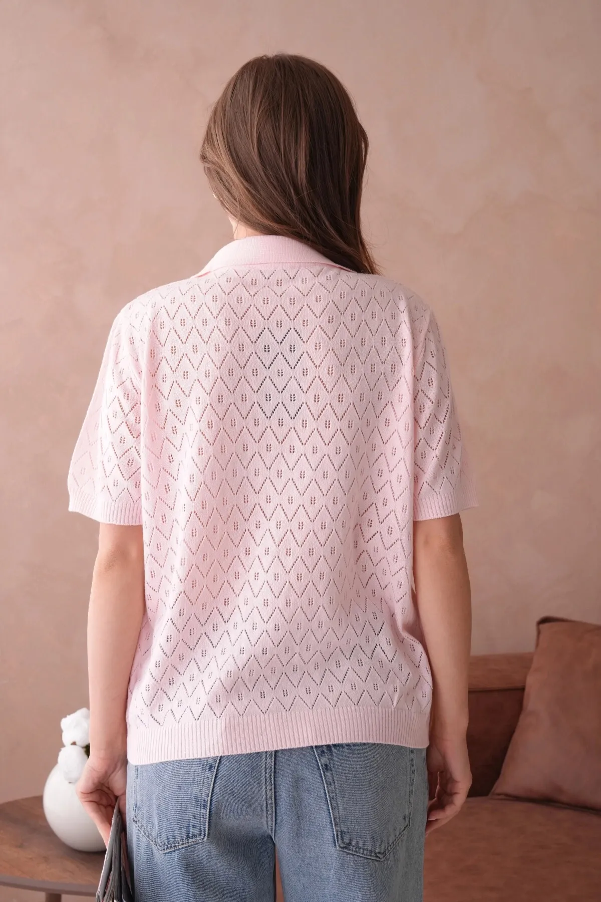 Polo Yaka Kısa Kol Salaş Yazlık T-Shirt