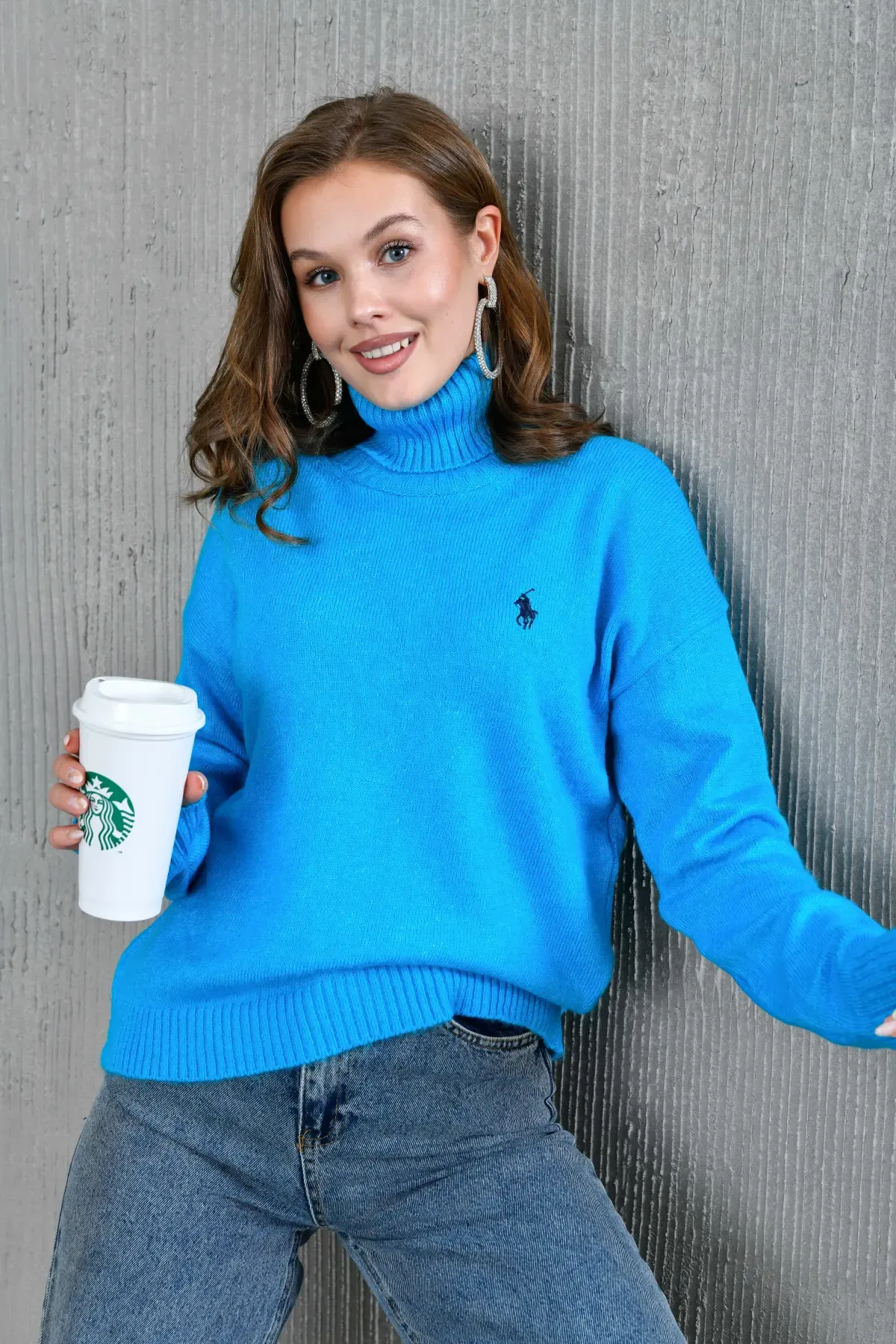 Kadın Balıçı Yaka Yumuşak Dokulu Basic Trko Kazak 227114Sw