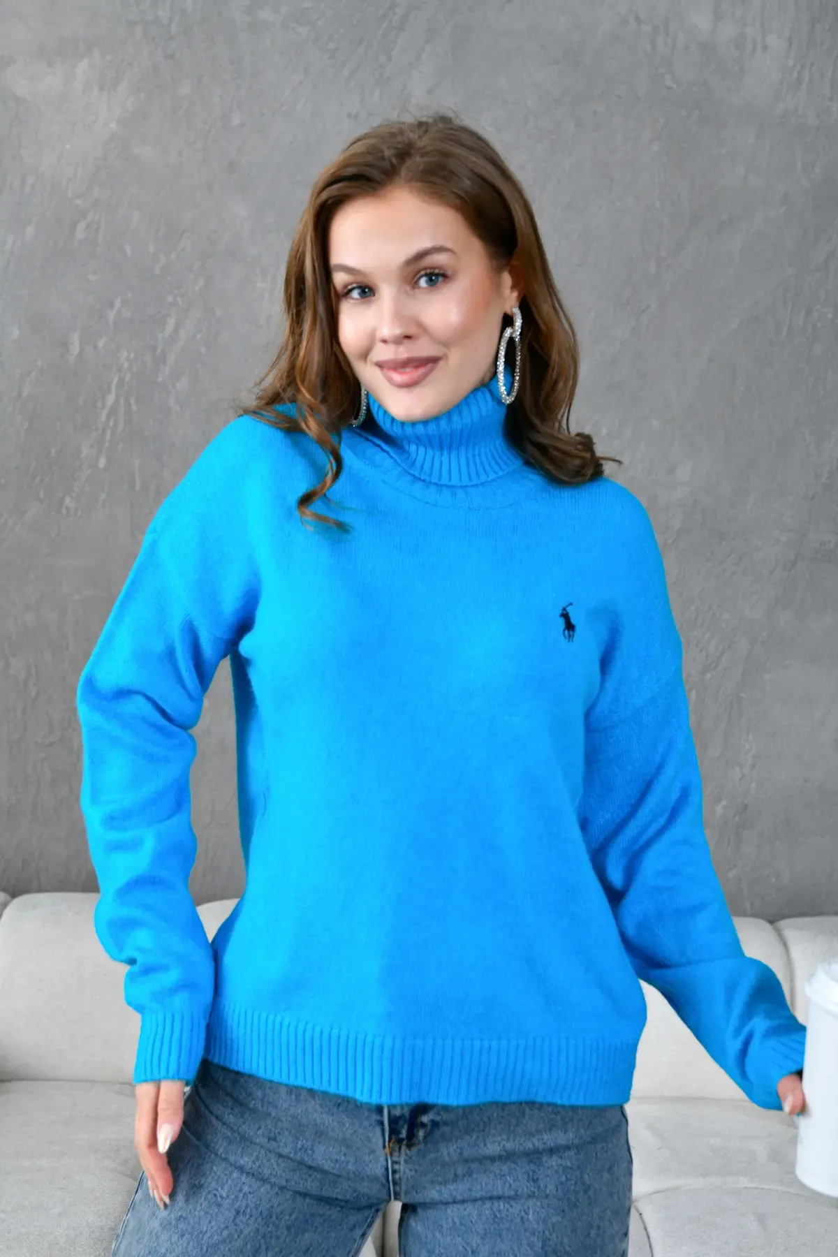 Kadın Balıçı Yaka Yumuşak Dokulu Basic Trko Kazak 227114Sw