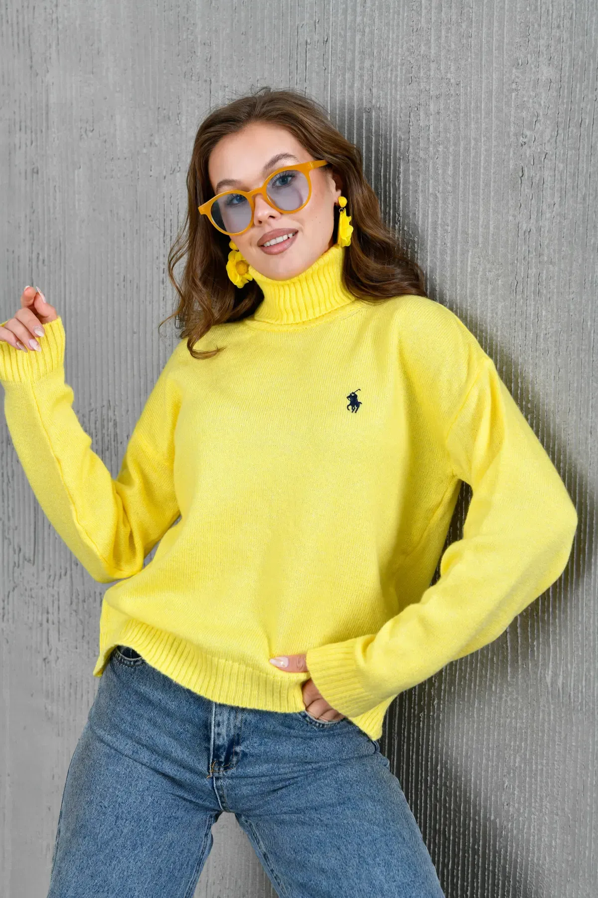 Kadın Balıçı Yaka Yumuşak Dokulu Basic Trko Kazak 227114Sw