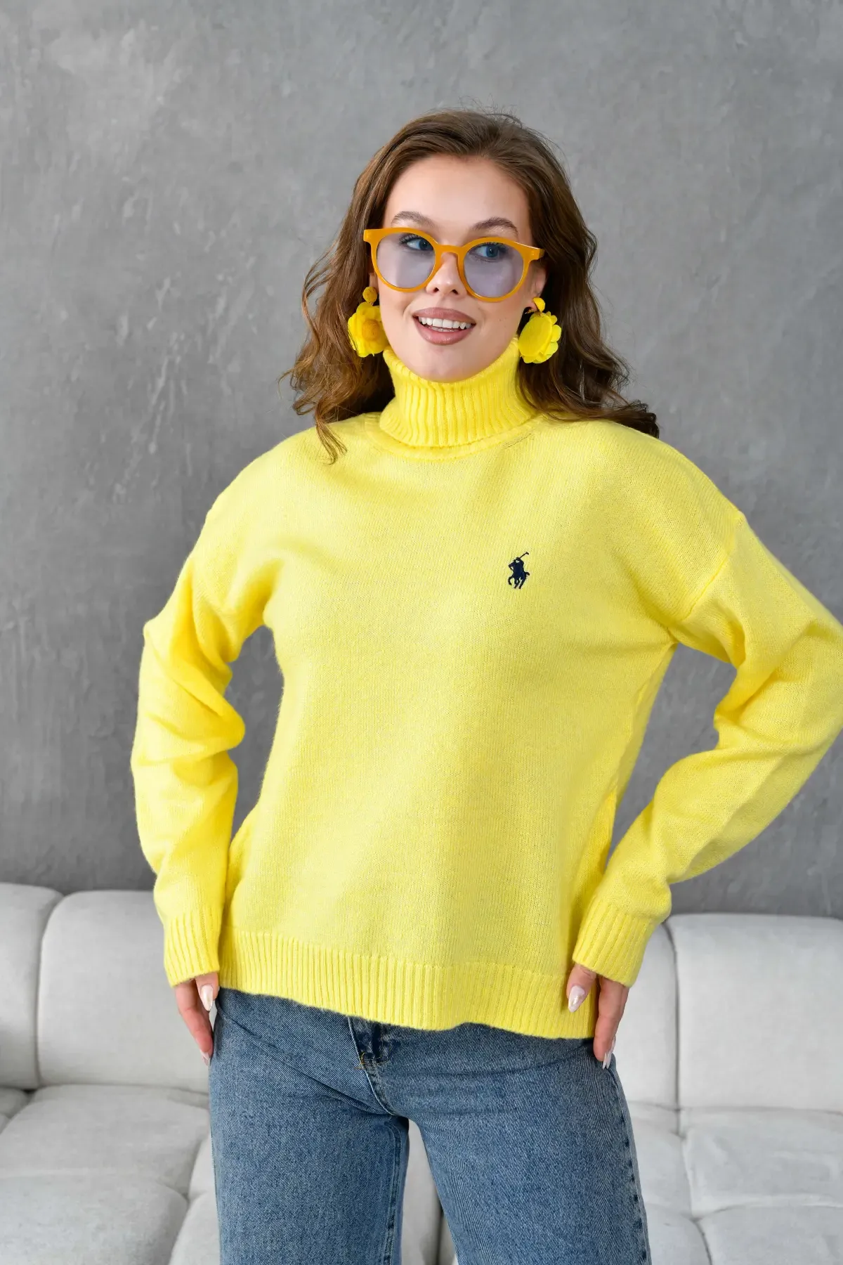 Kadın Balıçı Yaka Yumuşak Dokulu Basic Trko Kazak 227114Sw