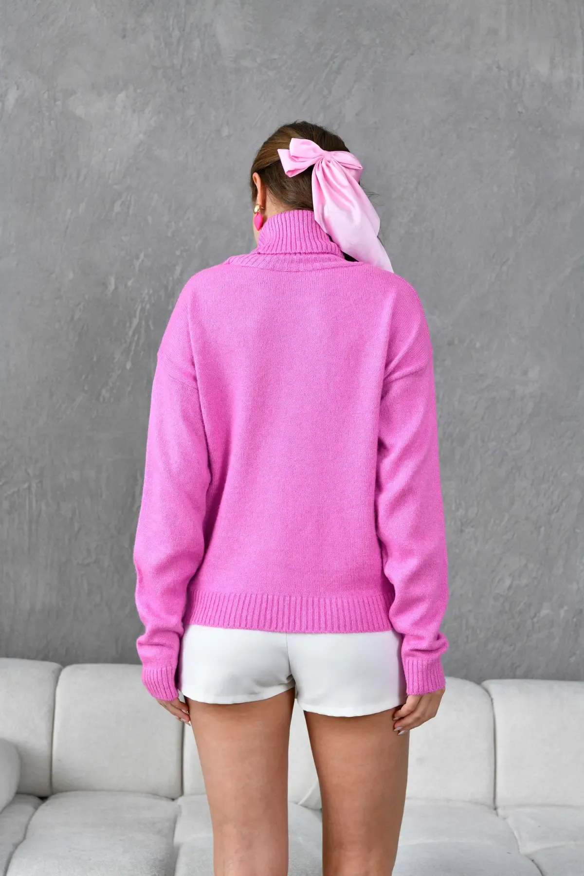 Kadın Balıçı Yaka Yumuşak Dokulu Basic Trko Kazak 227114Sw