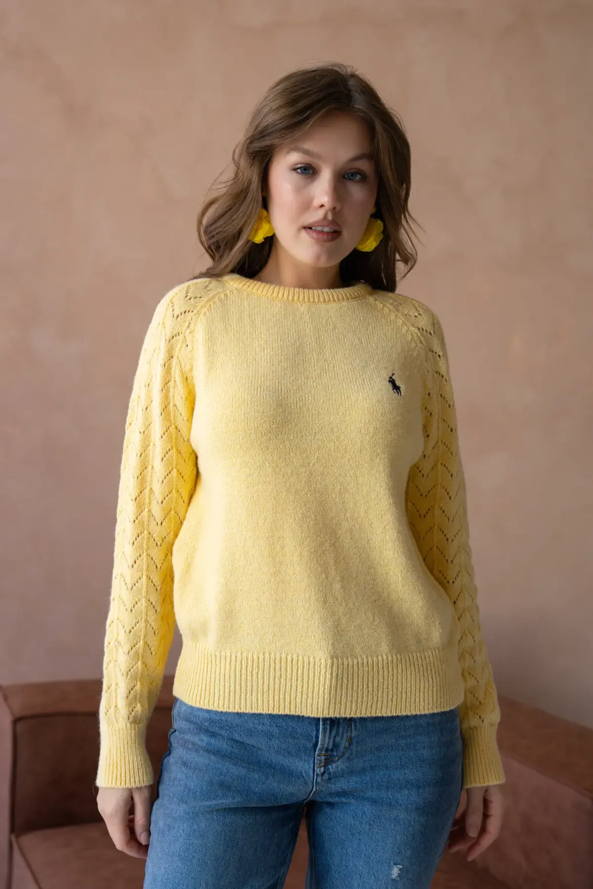 Kadın Bisiklet Yaka Ajurlu Yumuşak Dokulu Triko Kazak 8430Sw