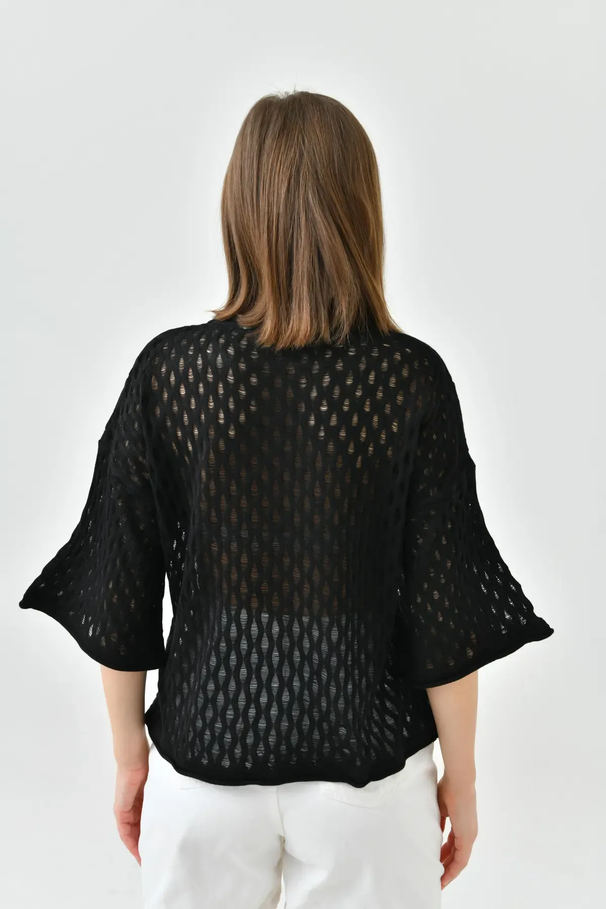 Kadın  Bisiklet Yaka Örgü Detay Triko Kazak 10720