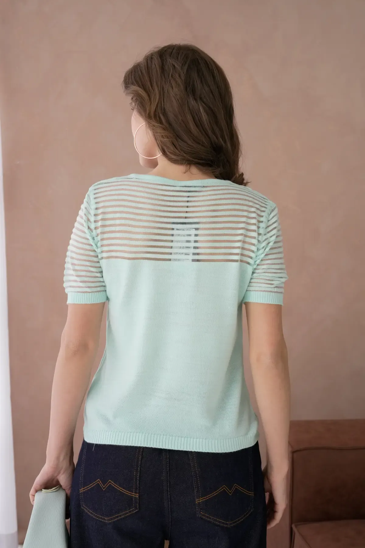 Kadın Bisiklet Yaka Örgü Detay Triko Kazak 10743